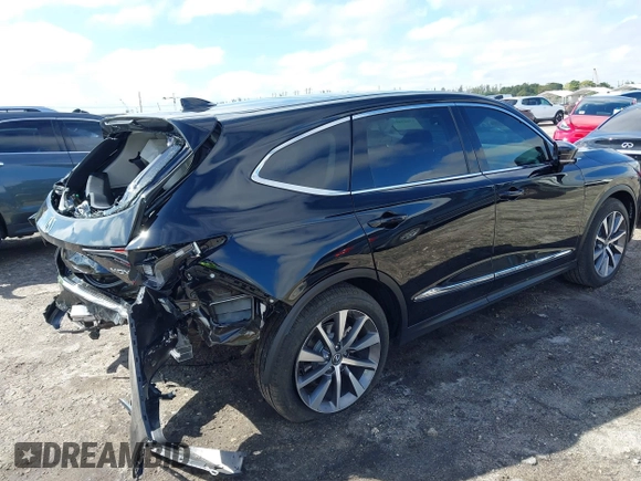 2025 Acura MDX w/Technology Package with VIN 5J8YD9H49SL003503, listed as a IAAI auction lot 41664451 with 3,574 mi miles. Bid and sale history available at carsss.com. Image 4.