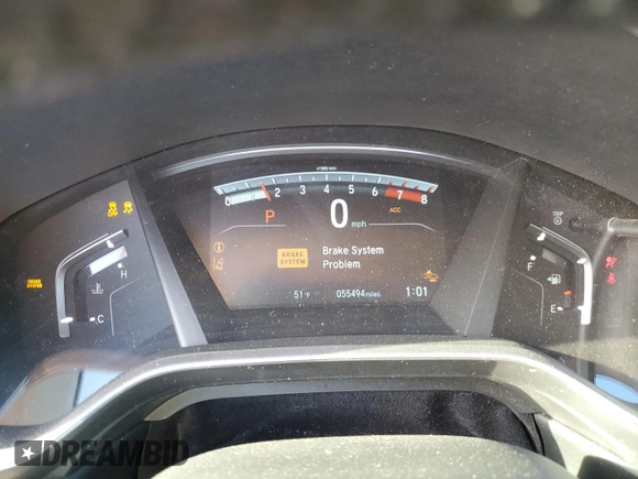 2018 Honda CR-V EX-L with VIN 2HKRW2H84JH613464, listed as a Copart auction lot 53984255 with 55,494 mi miles and Salvage Title. Bid and sale history available at carsss.com. Image 9.