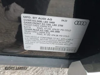 2023 Audi Q5 S line Premium with VIN WA1GAAFY5P2137099, listed as a IAAI auction lot 41731383 with 17,140 mi miles. Bid and sale history available at carsss.com. Image 9.
