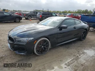 2025 BMW 8 Series 840i with VIN WBAAE2C06SCS36843, listed as a Copart auction lot 76617604 with 918 mi miles and Non Repairable. Bid and sale history available at carsss.com. Image 1.