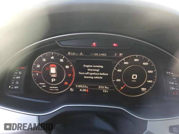 2017 Audi Q7 with VIN WA1WABF75HD011159, listed as a Copart auction lot 53144925 with 110,523 mi miles and Salvage title. Bid and sale history available at DreamBid. Image 9.