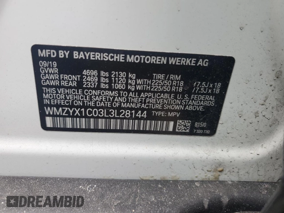 2020 MINI Countryman Cooper S with VIN WMZYX1C03L3L28144, listed as a Copart auction lot 49684075 with 36,320 mi miles and Salvage title. Bid and sale history available at DreamBid. Image 12.