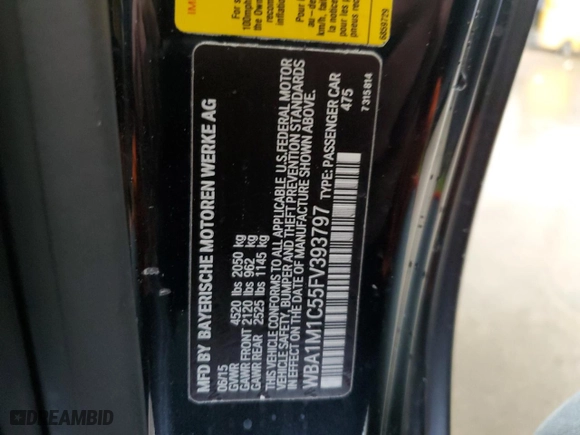2015 BMW 2 Series M235i with VIN WBA1M1C55FV393797, listed as a Copart auction lot 44534245 with 93,136 mi miles and Salvage Title. Bid and sale history available at carsss.com. Image 13.