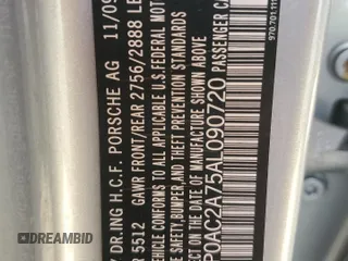 2010 Porsche Panamera Turbo z VIN WP0AC2A75AL090720, wystawiony jako Copart lot #47013455 z przebiegiem 41 164 mil mil oraz Nie do naprawy • Non repairable. Historia ofert i sprzedaży dostępna na DreamBid. Obrazek 12.