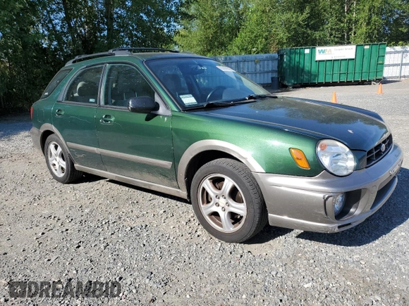 2002 Subaru Impreza Outback Special Sports with VIN JF1GG68562G832598, listed as a Copart auction lot 63686595 with 123,183 mi miles and Salvage title. Bid and sale history available at DreamBid. Image 4.