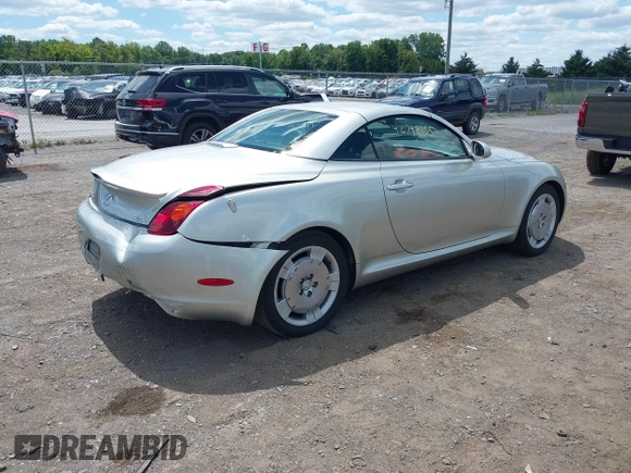 2002 Lexus SC 430 with VIN JTHFN48Y520033641, listed as a IAAI auction lot 42798155 with 54,006 mi miles and . Bid and sale history available at DreamBid. Image 4.