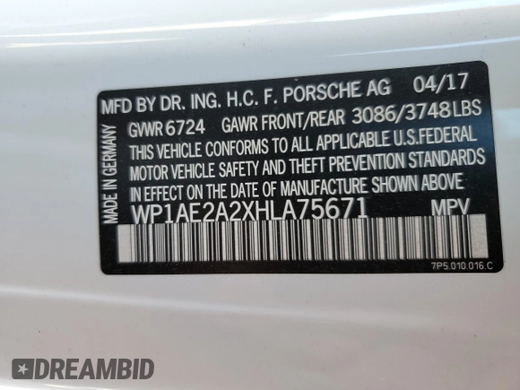 2017 Porsche Cayenne S E-Hybrid with VIN WP1AE2A2XHLA75671, listed as a Copart auction lot 46304275 with 103,527 mi miles and Salvage title. Bid and sale history available at DreamBid. Image 14.