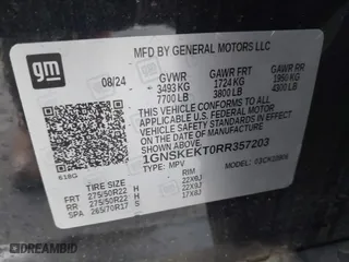2024 Chevrolet Suburban RST with VIN 1GNSKEKT0RR357203, listed as a IAAI auction lot 41651862 with 11,701 mi miles. Bid and sale history available at carsss.com. Image 9.