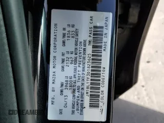 2013 Mazda 3 i SV with VIN JM1BL1TF3D1823625, listed as a Copart auction lot 56344925 with 95,814 mi miles and Salvage title. Bid and sale history available at DreamBid. Image 12.