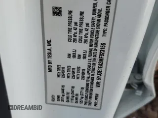 2021 Tesla Model 3 Standard Range Plus with VIN 5YJ3E1EA2MF923156, listed as a Copart auction lot 50098135 with 50,917 mi miles and Salvage Title. Bid and sale history available at carsss.com. Image 12.