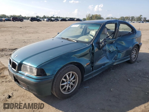 1997 BMW 3 Series 318tiA with VIN WBACG8321VAU39596, listed as a Copart auction lot 72657404 with 0 mi miles and Salvage Title. Bid and sale history available at carsss.com. Image 1.