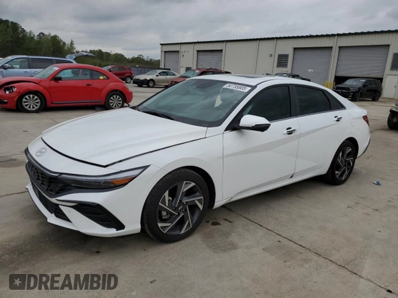 2024 Hyundai Elantra Limited with VIN KMHLP4DG7RU793239, listed as a Copart auction lot 50755805 with 2,535 mi miles and Salvage Title. Bid and sale history available at DreamBid. Image 1.