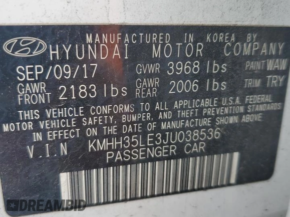 2018 Hyundai Elantra GT with VIN KMHH35LE3JU038536, listed as a Copart auction lot 71703894 with 53,305 mi miles and Salvage Title. Bid and sale history available at carsss.com. Image 14.