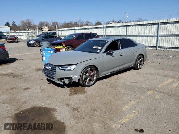 2019 Audi S4 Premium Plus z VIN WAUB4AF44KA034918, wystawiony jako Copart lot #47534575 z przebiegiem 70 199 mil mil oraz Szkody całkowita. Historia ofert i sprzedaży dostępna na DreamBid. Obrazek 1.