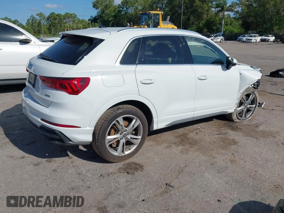 2019 Audi Q3 S line Premium with VIN WA1DECF32K1084030, listed as a IAAI auction lot 42528662 with 34,498 mi miles and . Bid and sale history available at DreamBid. Image 4.