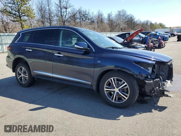 2019 Infiniti QX60 Pure with VIN 5N1DL0MM1KC505094, listed as a Copart auction lot 51243615 with 42,850 mi miles and Salvage title. Bid and sale history available at DreamBid. Image 4.
