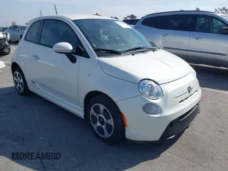 2014 FIAT 500e with VIN 3C3CFFGEXET172812, listed as a IAAI auction lot 41603973 with 57,026 mi miles. Bid and sale history available at carsss.com. Image 1.
