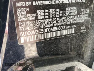 2015 BMW X4 xDrive28i with VIN 5UXXW3C50F0M86600, listed as a Copart auction lot 78249063 with 0 mi miles. Bid and sale history available at carsss.com. Image 14.