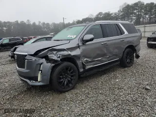 2021 Cadillac Escalade Premium Luxury with VIN 1GYS4BKL1MR445245, listed as a Copart auction lot 42578795 with 40,416 mi miles and Salvage Title. Bid and sale history available at carsss.com. Image 1.