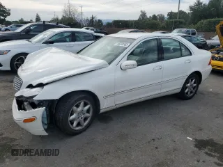 2002 Mercedes-Benz C with VIN WDBRF61J12F284723, listed as a Copart auction lot 45220365 with 51,056 mi miles and Salvage Title. Bid and sale history available at carsss.com. Image 1.