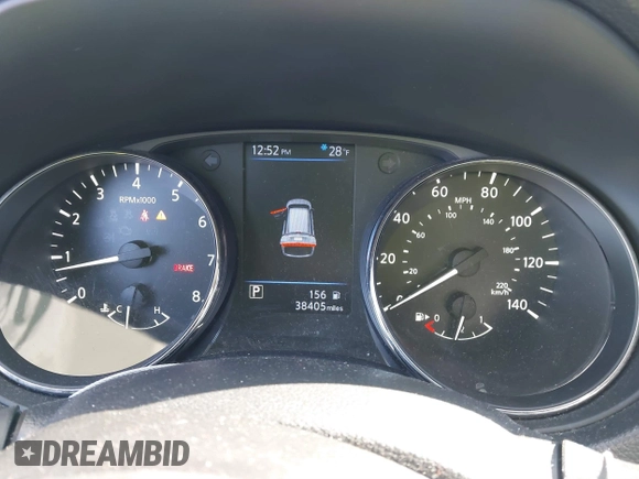 2019 Nissan Rogue SV with VIN KNMAT2MV0KP551083, listed as a IAAI auction lot 41364279 with 38,405 mi miles. Bid and sale history available at carsss.com. Image 7.