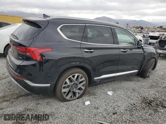 2023 Hyundai Santa Fe Calligraphy with VIN 5NMS54AL8PH629638, listed as a Copart auction lot 43662435 with 15,655 mi miles and Salvage Title. Bid and sale history available at carsss.com. Image 3.