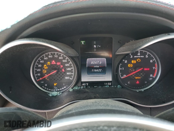 2018 Mercedes-Benz C 43 AMG with VIN 55SWF6EB0JU257229, listed as a Copart auction lot 68947254 with 116,622 mi miles and Non Repairable. Bid and sale history available at carsss.com. Image 9.