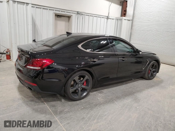 2019 Genesis G70 Advanced with VIN KMTG34LE4KU037330, listed as a Copart auction lot 79663204 with 68,481 mi miles and Salvage Title. Bid and sale history available at DreamBid. Image 3.