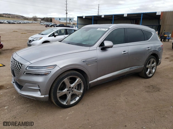 2021 Genesis GV80 with VIN KMUHBDSB6MU070830, listed as a Copart auction lot 49637774 with 51,820 mi miles and Salvage Title. Bid and sale history available at carsss.com. Image 1.