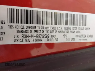 2008 Dodge Grand Caravan SE z VIN 2D8HN44H48R712526, wystawiony jako IAAI lot #42278668 z przebiegiem 134 707 mil mil oraz . Historia ofert i sprzedaży dostępna na DreamBid. Obrazek 9.