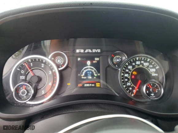 2024 Ram 2500 Lone Star with VIN 3C6UR5DL1RG361388, listed as a Copart auction lot 53551315 with 2,080 mi miles and Salvage Title. Bid and sale history available at carsss.com. Image 9.