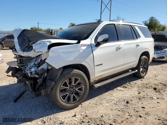 2021 Chevrolet Tahoe Z71 with VIN 1GNSKPKD3MR117317, listed as a Copart auction lot 81574054 with 130,976 mi miles and Salvage Title. Bid and sale history available at carsss.com. Image 1.