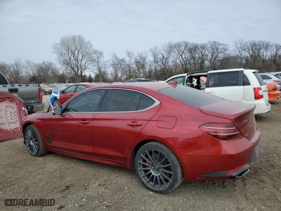 2022 Genesis G70 3.3T with VIN KMTG54TE4NU088387, listed as a Copart auction lot 44635305 with 31,664 mi miles and Salvage Title. Bid and sale history available at carsss.com. Image 2.