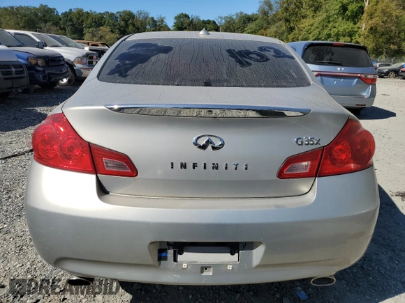 2008 Infiniti G35 x with VIN JNKBV61F58M256508, listed as a Copart auction lot 74454784 with Not Provided miles and Salvage Title. Bid and sale history available at DreamBid. Image 6.