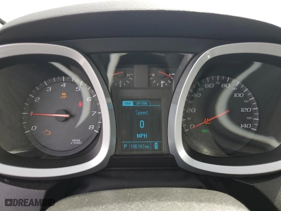 2013 Chevrolet Equinox LT with VIN 1GNALPEK1DZ101829, listed as a Copart auction lot 54609345 with 106,183 mi miles and Clean Title. Bid and sale history available at carsss.com. Image 9.