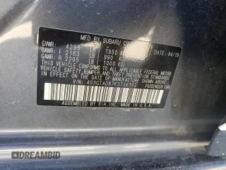 2019 Subaru Impreza Premium with VIN 4S3GTAD67K3736302, listed as a Copart auction lot 72477402 with 69,418 mi miles. Bid and sale history available at carsss.com. Image 12.