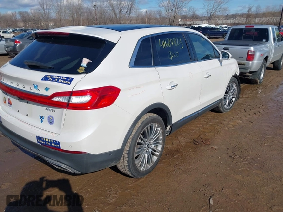2016 Lincoln MKX Reserve with VIN 2LMTJ8LR4GBL44989, listed as a IAAI auction lot 41684823 with 101,528 mi miles. Bid and sale history available at carsss.com. Image 4.