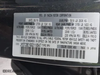 2016 Mazda CX-9 Signature with VIN JM3TCBEY9G0118547, listed as a IAAI auction lot 41500960 with 183,962 mi miles. Bid and sale history available at carsss.com. Image 9.