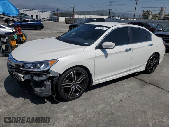 2017 Honda Accord Sedan Sport with VIN 1HGCR2F59HA205812, listed as a Copart auction lot 52262115 with 121,214 mi miles and Salvage Title. Bid and sale history available at carsss.com. Image 1.