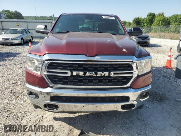2022 Ram 1500 Big Horn with VIN 1C6SRFFT6NN381504, listed as a Copart auction lot 56403735 with 30,043 mi miles and Salvage title. Bid and sale history available at DreamBid. Image 5.