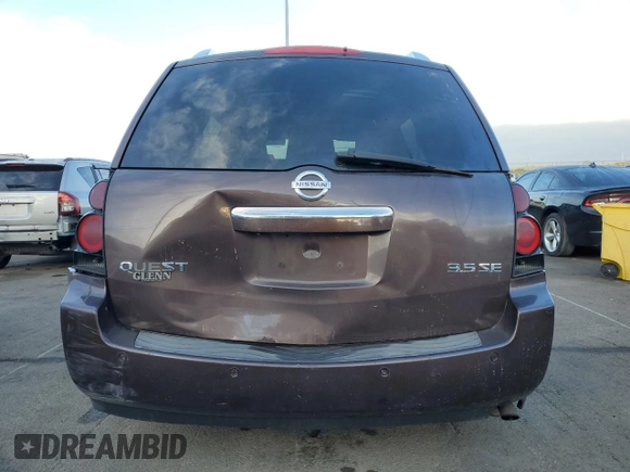 2007 Nissan Quest SE with VIN 5N1BV28U07N141172, listed as a Copart auction lot 70747794 with 210,409 mi miles and Salvage Title. Bid and sale history available at carsss.com. Image 6.