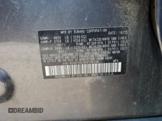 2024 Subaru Outback Limited with VIN 4S4BTANC8R3186208, listed as a Copart auction lot 57349205 with 52,750 mi miles and Salvage title. Bid and sale history available at DreamBid. Image 12.