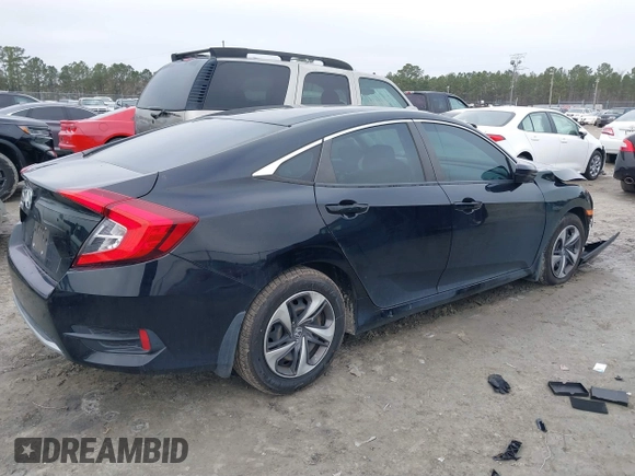 2020 Honda Civic Sedan LX with VIN 19XFC2F60LE015313, listed as a IAAI auction lot 41461207 with 58,276 mi miles. Bid and sale history available at carsss.com. Image 4.