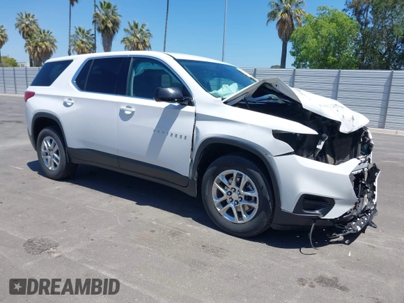 2020 Chevrolet Traverse LS with VIN 1GNERFKW8LJ321354, listed as a IAAI auction lot 42223452 with 52,499 mi miles and . Bid and sale history available at DreamBid. Image 1.