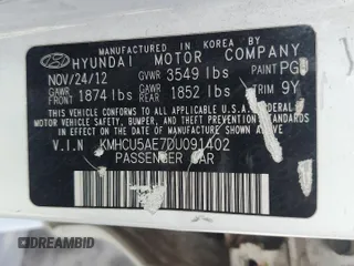 2013 Hyundai Accent SE with VIN KMHCU5AE7DU091402, listed as a Copart auction lot 50698845 with 125,262 mi miles and Salvage Title. Bid and sale history available at carsss.com. Image 13.