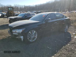 2020 Infiniti Q50 Pure with VIN JN1EV7AR8LM255427, listed as a Copart auction lot 84402194 with 91,280 mi miles and Salvage title. Bid and sale history available at DreamBid. Image 1.