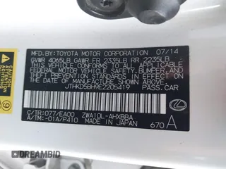 2014 Lexus CT 200h z VIN JTHKD5BH9E2205419, wystawiony jako IAAI lot #41312878 z przebiegiem 115 165 mil mil oraz . Historia ofert i sprzedaży dostępna na DreamBid. Obrazek 9.