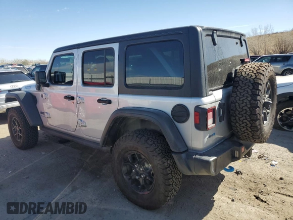 2024 Jeep Wrangler Willys z VIN 1C4RJXN6XRW203949, wystawiony jako Copart lot #49070605 z przebiegiem 10 907 mil mil oraz Czysty tytuł • Clean title. Historia ofert i sprzedaży dostępna na DreamBid. Obrazek 2.
