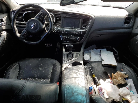 2015 Kia Optima SX Turbo with VIN 5XXGR4A62FG387687, listed as a Copart auction lot 53827035 with Not provided miles and Salvage title. Bid and sale history available at DreamBid. Image 8.
