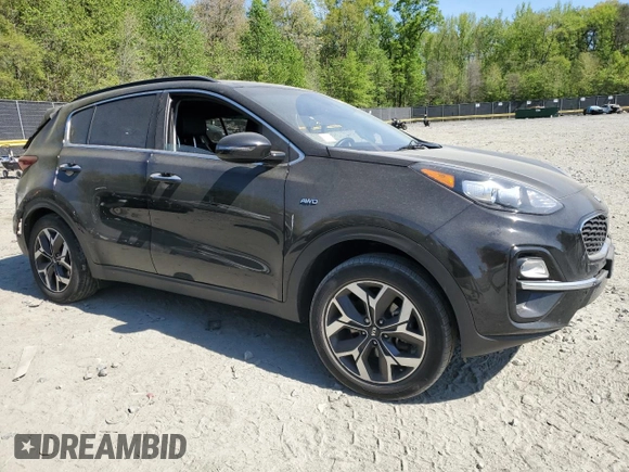 2021 Kia Sportage EX with VIN KNDPNCAC9M7936755, listed as a Copart auction lot 53895995 with 38,386 mi miles and Salvage title. Bid and sale history available at DreamBid. Image 4.